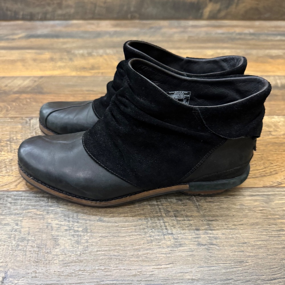 Patagonia Addie Black Leather Suede Ankle Boots Womens 7 Bootie Western Fall